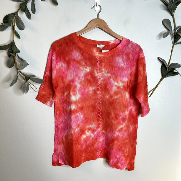 NWT Sundance Tie Dye Short Sleeve Sweater - Picture 1 of 5